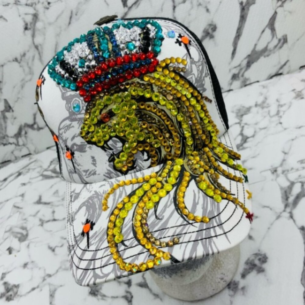 Men’s Lion King Rhinestone Trucker Hat by Rebel Spirit NWT